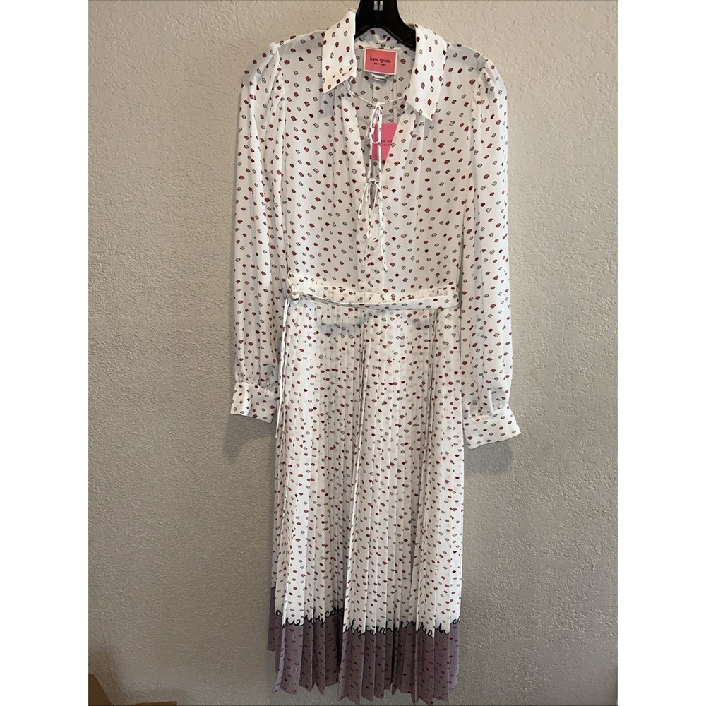 Women's Kate Spade New York Lips Script Midi Dress Size 2 NWT